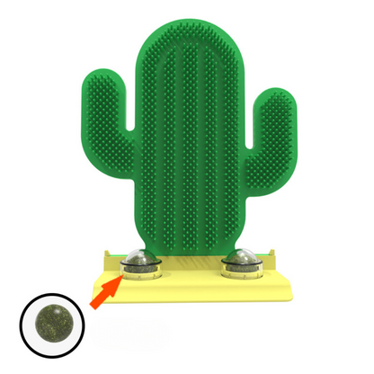 Interactive Cactus Cat Groomer Brush with Catnip