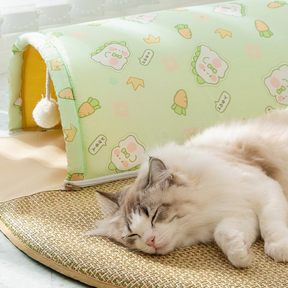 Interactive Double-Opening Cat Tunnel Scratcher Bed