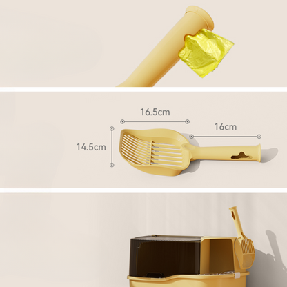 Convenient Cat Litter Shovel with Waste Bag Storage