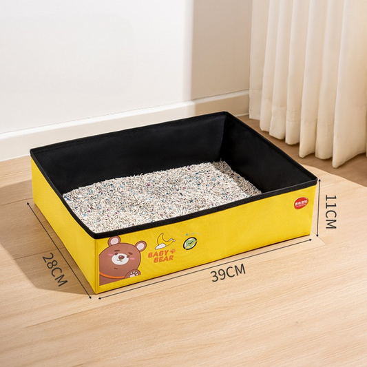 Durable Waterproof Foldable Cat Litter Box for Easy Travel