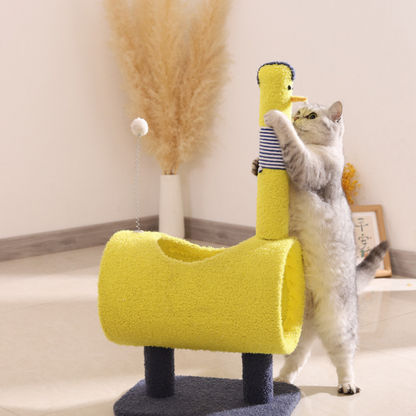 Cozy Cat Scratching Post with Hideout - Durable & Fun!