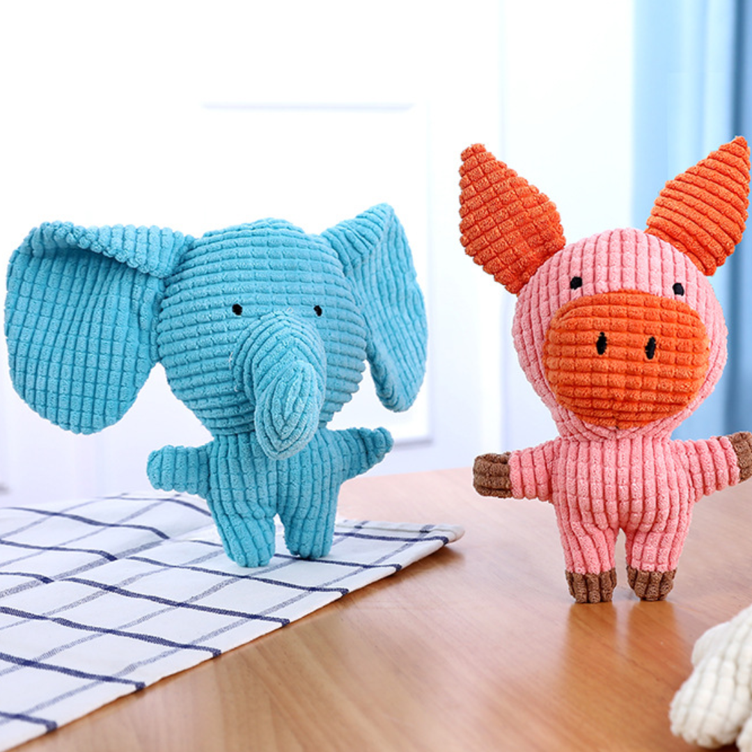 Durable Corduroy Plush Squeaky Dog Toy for Interactive Fun