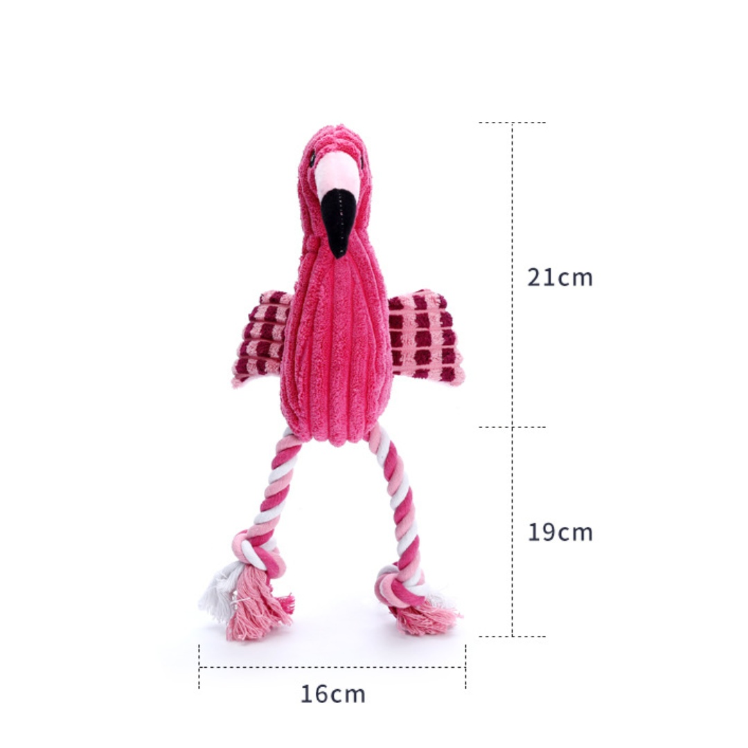 Interactive Squeaker Plush Dog Toy - Fun Flamingo Design