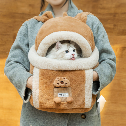 Cozy Cat Travel Carrier Backpack with Warm Pockets