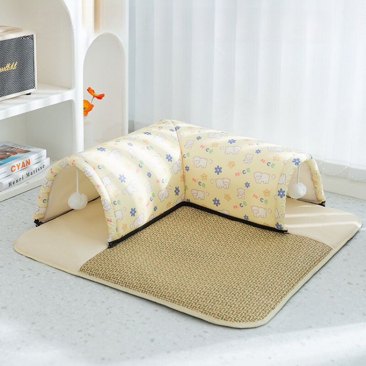 Interactive Double-Opening Cat Tunnel Scratcher Bed