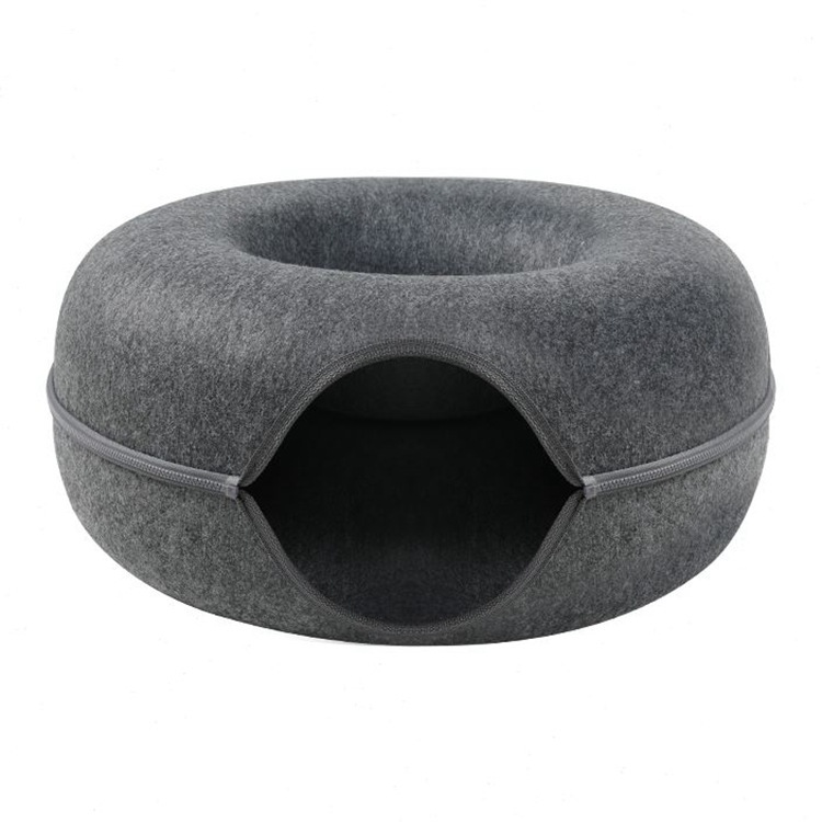 Durable Felt Cat Tunnel Bed - Cozy & Fun Pet Accessory