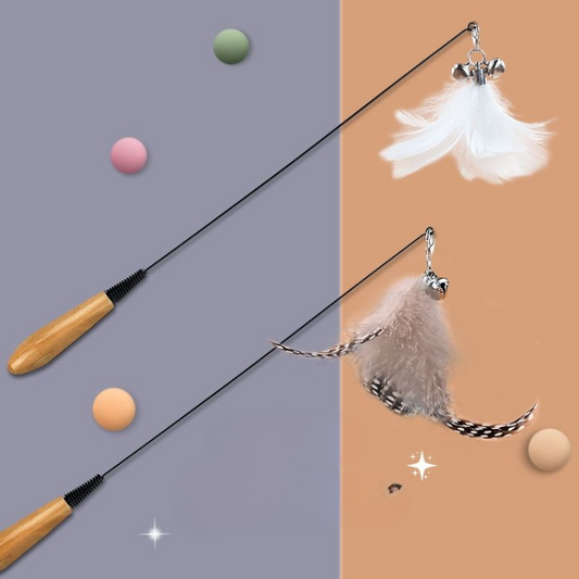 Interactive Cat Toy: Feather Teaser Wand for Endless Fun