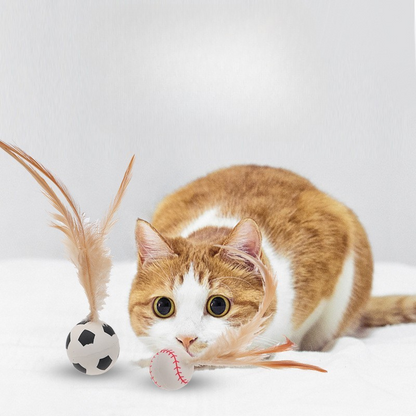 Interactive Cat Toy with Lightweight Feather Balls for Fun Play