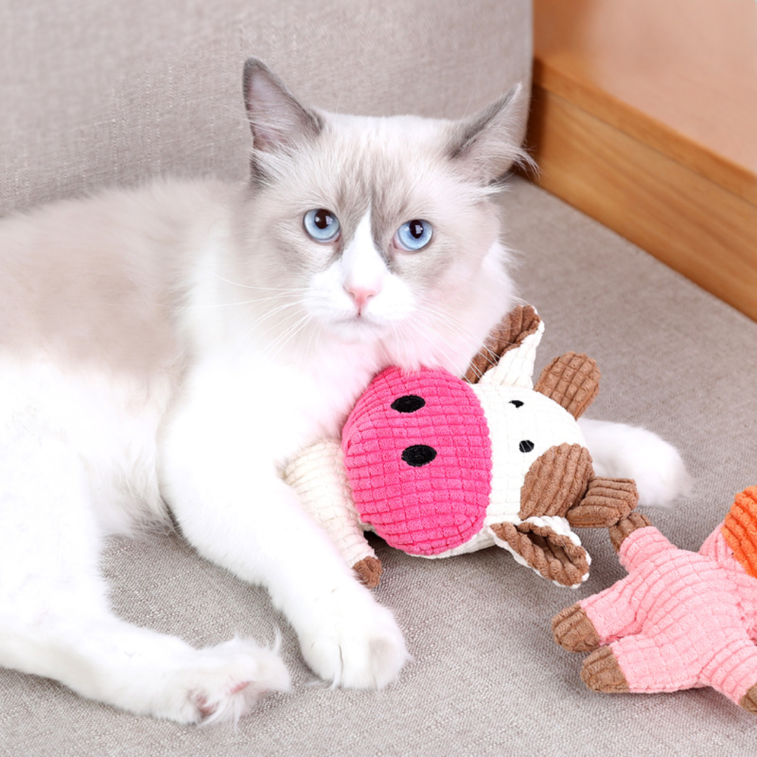 Durable Corduroy Plush Squeaky Dog Toy for Interactive Fun