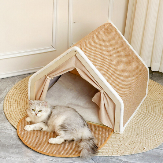 Durable Cat Scratching Tent House Bed - Fun & Interactive!