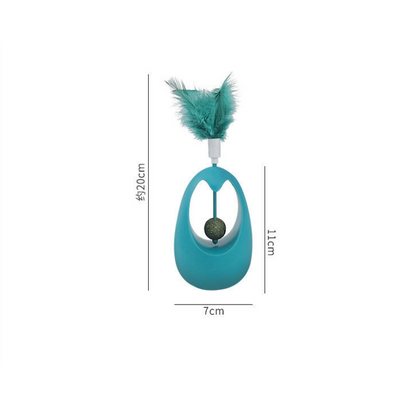 Interactive Cat Toy: Catnip Ball Tumbler with Feathers