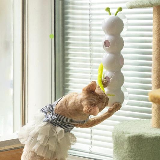 Interactive Electric Feather Cat Toy with Suction Cup Fun