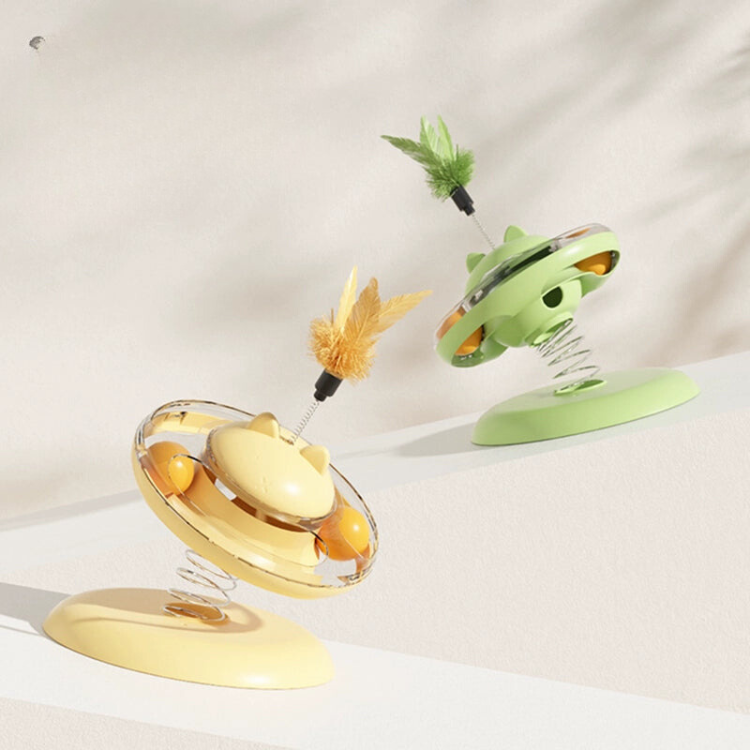 Interactive Cat Toy: Food Leaking Turntable for Fun Play