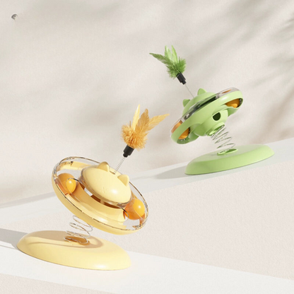 Interactive Cat Toy: Food Leaking Turntable for Fun Play
