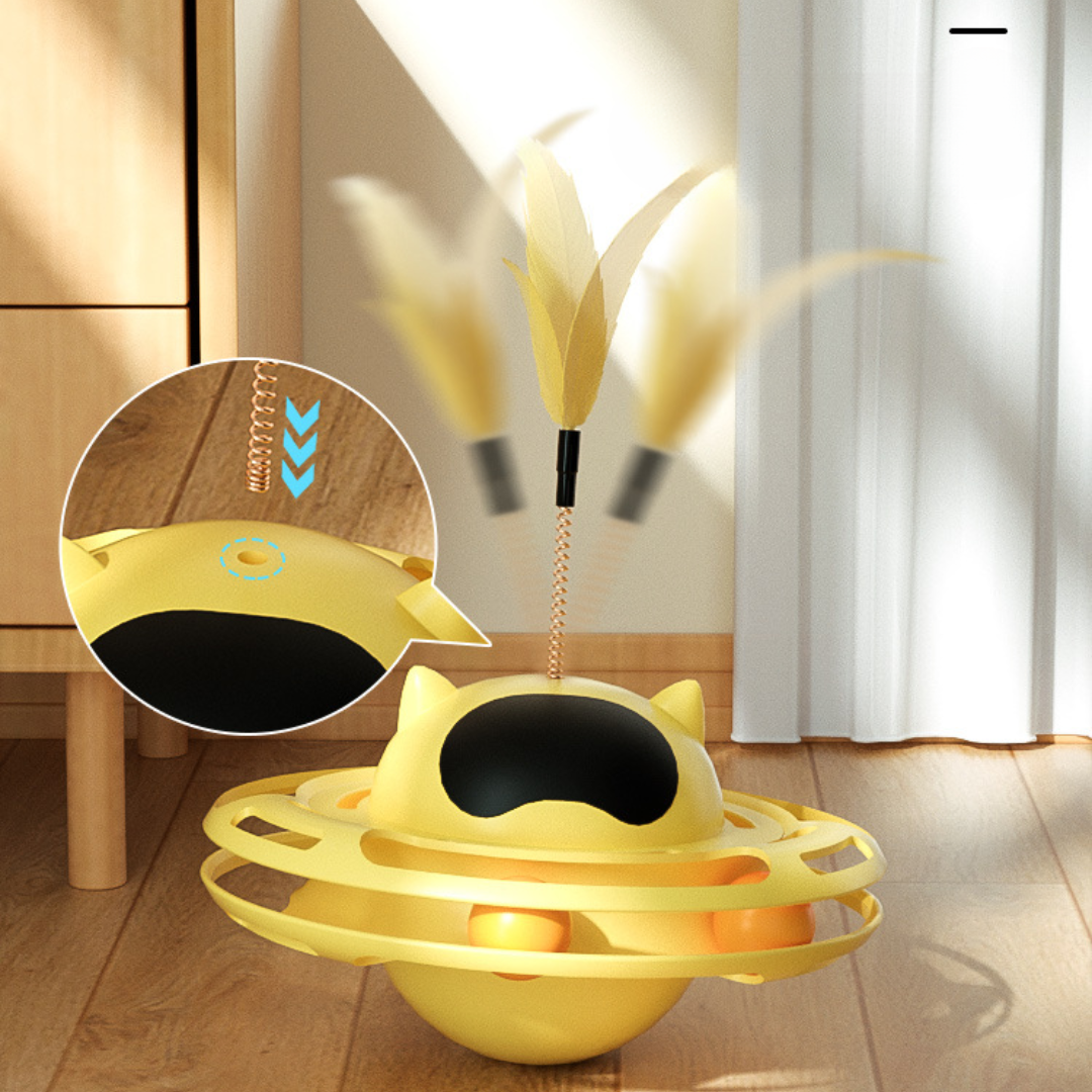 Interactive Cat Toy: Feather Tumbler Ball for Endless Fun