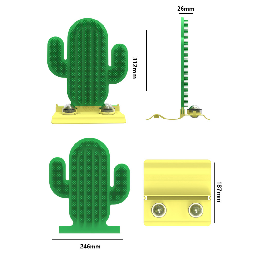 Interactive Cactus Cat Groomer Brush with Catnip