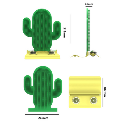 Interactive Cactus Cat Groomer Brush with Catnip