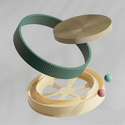 Interactive Cat Toy with Rolling Ball Tracks for Endless Fun