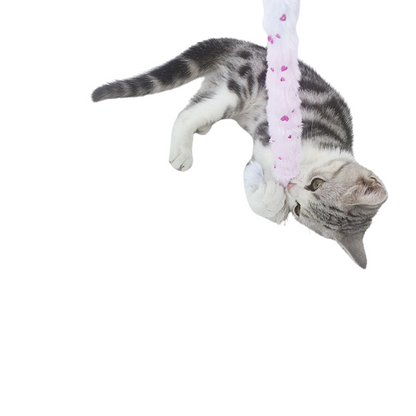Interactive Plush Cat Toy Wand with Bell for Endless Fun