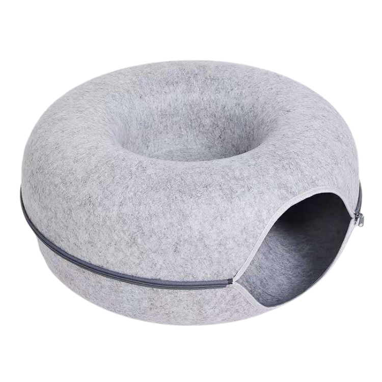 Durable Felt Cat Tunnel Bed - Cozy & Fun Pet Accessory