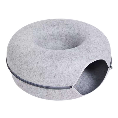 Durable Felt Cat Tunnel Bed - Cozy & Fun Pet Accessory