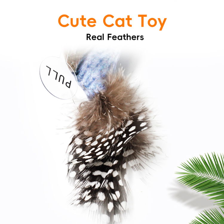 Interactive Cat Toy with Realistic Bird Sounds & Feathers