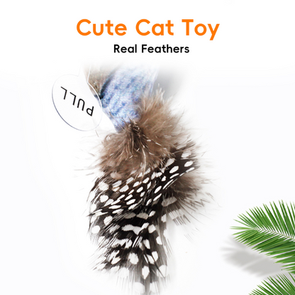 Interactive Cat Toy with Realistic Bird Sounds & Feathers