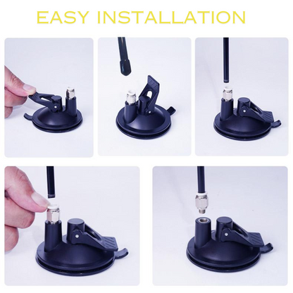 Interactive Suction Cup Cat Toy with Feather Teaser