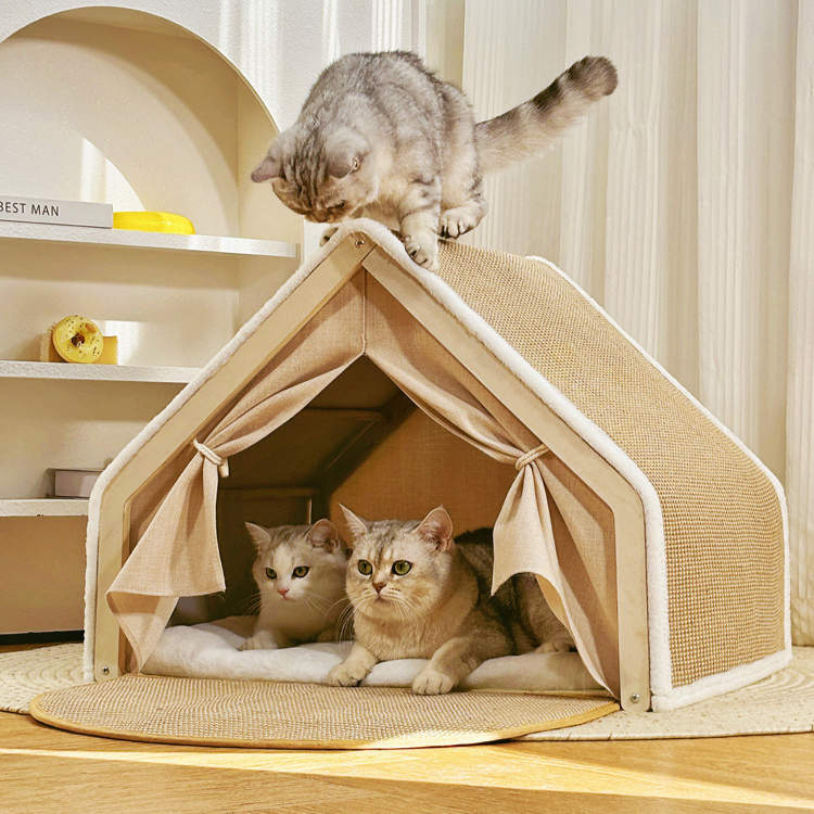 Durable Cat Scratching Tent House Bed - Fun & Interactive!