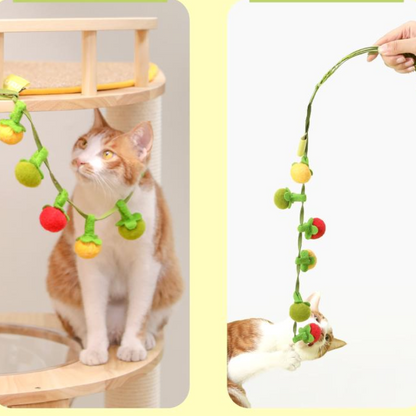 Interactive Cat Toy: Catnip Tomato Teaser with Bell