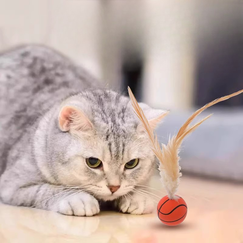 Interactive Cat Toy with Lightweight Feather Balls for Fun Play