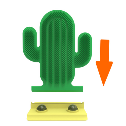 Interactive Cactus Cat Groomer Brush with Catnip