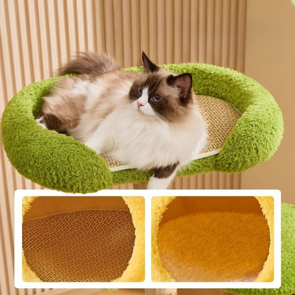 Durable Solid Wood Cat Tree - Fun Climbing Frame for Cats