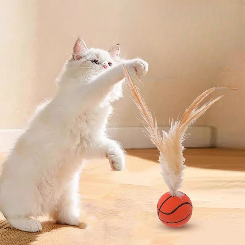Interactive Cat Toy with Lightweight Feather Balls for Fun Play