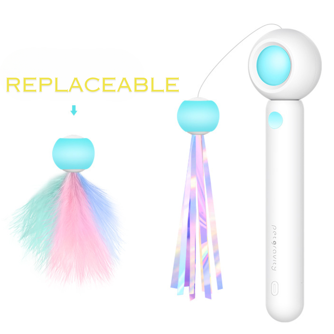Interactive Cat Toy Wand with Laser Lights for Fun Playtime