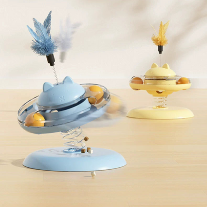 Interactive Cat Toy: Food Leaking Turntable for Fun Play