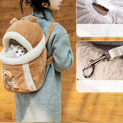 Cozy Cat Travel Carrier Backpack with Warm Pockets