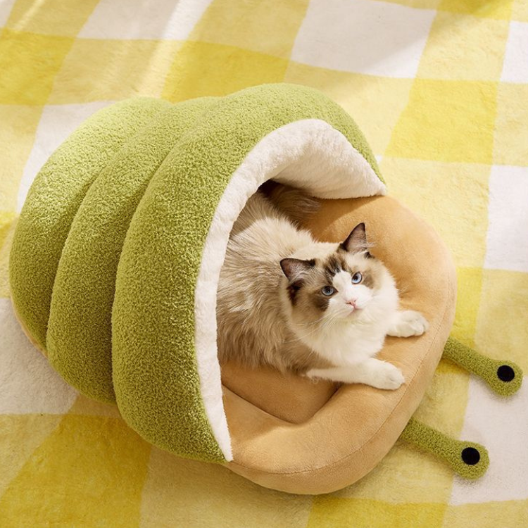 Cozy Snail-Shaped Pet Bed: Soft & Comfortable for Cats & Dogs