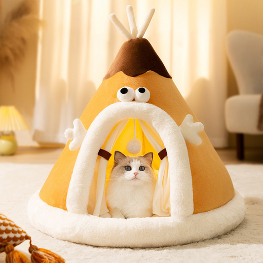 Cozy Tent Cat Bed & Small Dog House - Snug & Stylish Retreat