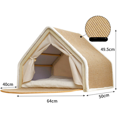 Durable Cat Scratching Tent House Bed - Fun & Interactive!