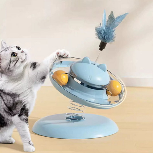 Interactive Cat Toy: Food Leaking Turntable for Fun Play