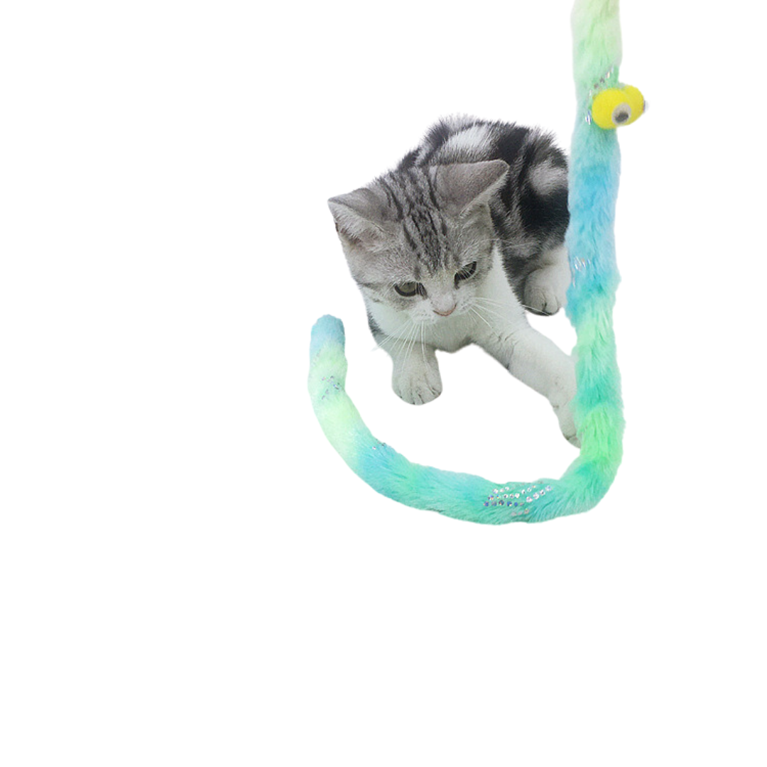 Interactive Plush Cat Toy Wand with Bell for Endless Fun