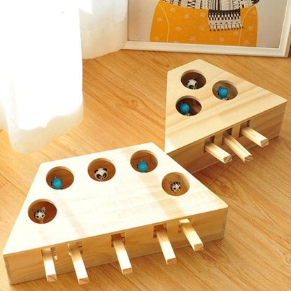 Interactive Wooden Cat Toy for Engaging Playtime Fun