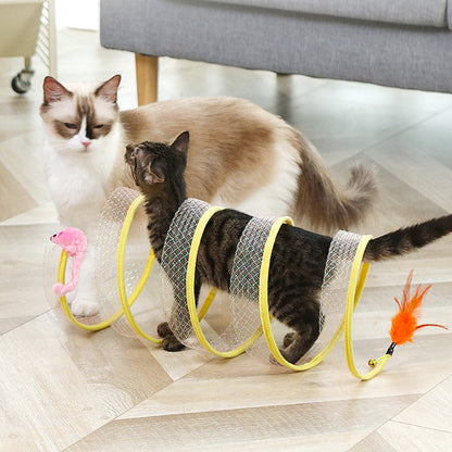Interactive Foldable Cat Toy Tunnel for Fun Playtime