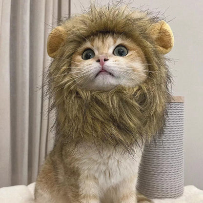 Fun Lion Mane Cat Costume Wig - Adorable Pet Accessory