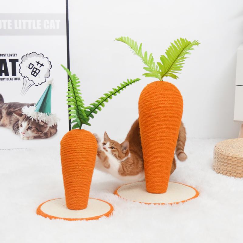 Durable Sisal Carrot Cat Scratching Post - Fun Pet Accessory