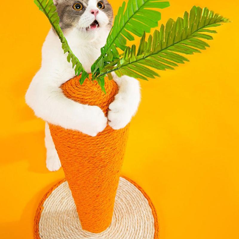 Durable Sisal Carrot Cat Scratching Post - Fun Pet Accessory