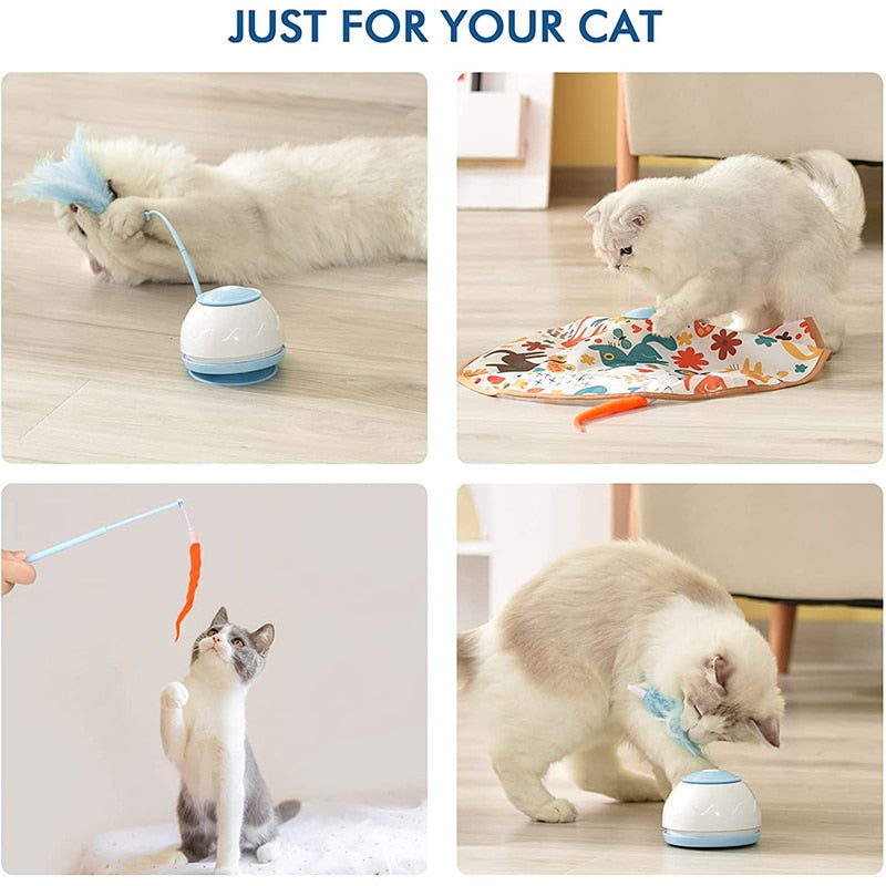 Interactive Electric Cat Toy with Rotating Feather - USB Rechargeable