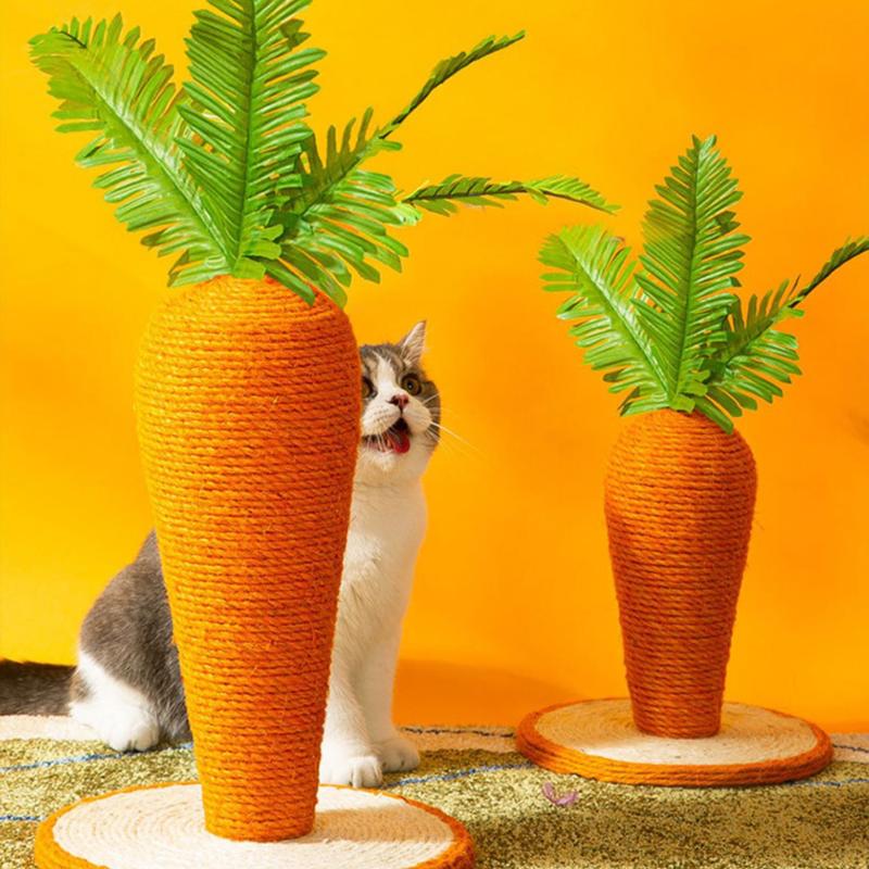 Durable Sisal Carrot Cat Scratching Post - Fun Pet Accessory