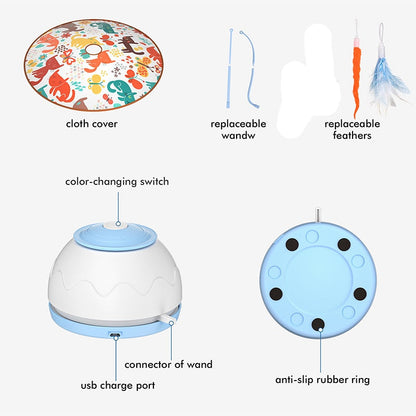 Interactive Electric Cat Toy with Rotating Feather - USB Rechargeable